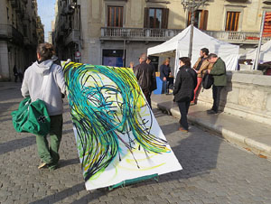 Nadal 2015 a Girona. 8&egrave; Mercat de la Volta Art Km 0. Cercavila musical amb Girona Marxing Band