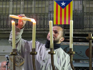 Nadal 2015 a Girona. Encesa de les llums de Hanukk&agrave; a la pla&ccedil;a del Vi