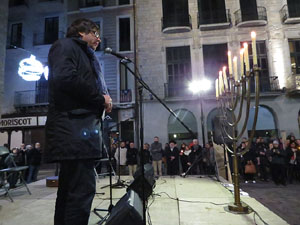 Nadal 2015 a Girona. Encesa de les llums de Hanukk&agrave; a la pla&ccedil;a del Vi