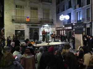 Nadal 2015 a Girona. Encesa de les llums de Hanukk&agrave; a la pla&ccedil;a del Vi
