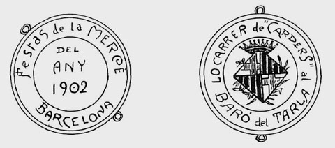 Medalla concedida al Tarl&agrave; a les festes de la Merc&egrave; de Barcelona l'any 1902