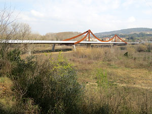 Ponts de Girona. El pont de l'Aurora en el l&iacute;mit dels barris de Pedret i Pont Major