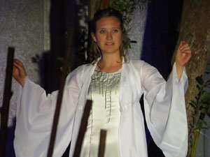 Temps de Flors 2016. Espectacle Lymbus, a c&agrave;rrec de Comediants, a les escales de Sant Feliu