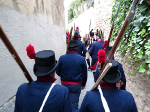 VIII Festa Reviu els Setges Napole&ograve;nics de Girona. Inici de la recreaci&oacute; a la pla&ccedil;a de Sant Dom&egrave;nec