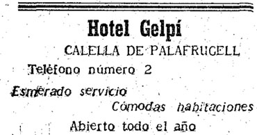 Anunci al diari 'Los Sitios'. Agost 1949