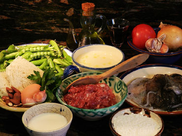 Ingredients de les pilotilles amb s&egrave;pia i p&egrave;sols