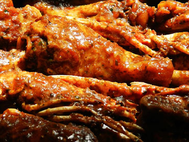 El pollastre amb escamarlans acabat