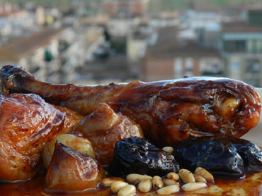 El rostit acabat, amb la ciutat al fons