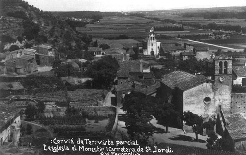 L'esgl&eacute;sia, el monestir i la carretera de Sant Jordi