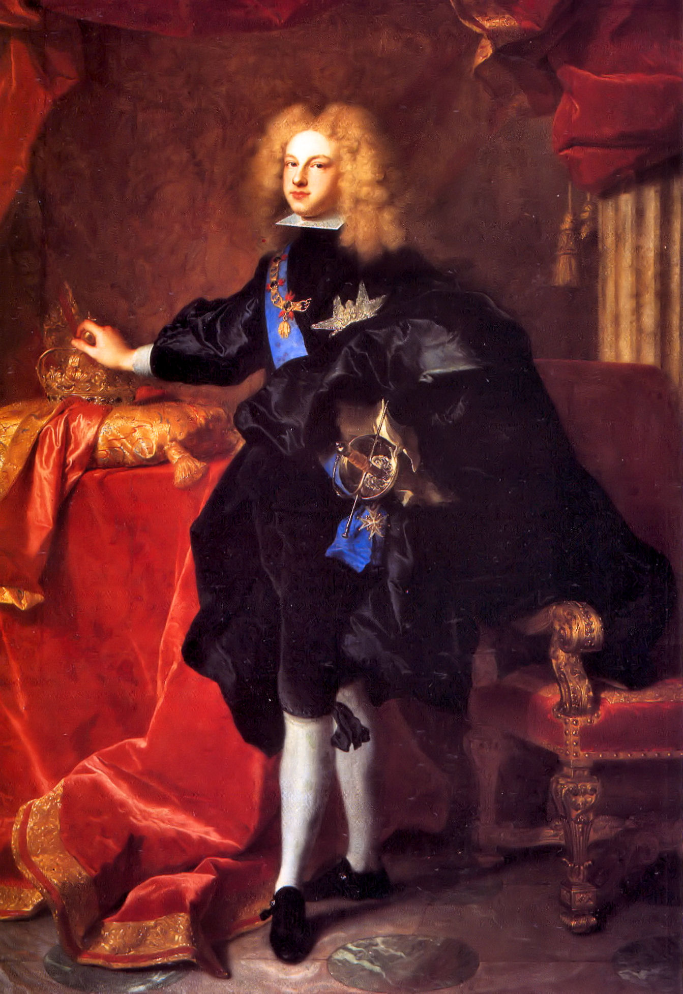 Felip V. Pintura de  	
Hyacinthe Rigaud, 1701