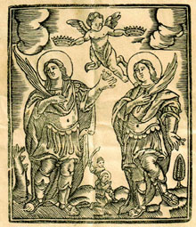 Sant Sixt i Sant Hou. Gravat de la cap&ccedil;alera d'uns Goigs