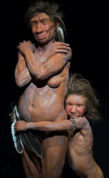 Homo neanderthalensis. Reconstrucci&oacute; d'uns individus