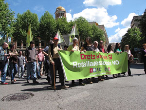 Manifestaci&oacute; de l'1 de maig pels carrers de Girona