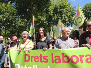 Manifestaci&oacute; de l'1 de maig pels carrers de Girona