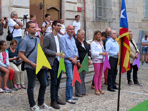Assaig punter de la Via Lliure a la Diagonal de Barcelona, a les escales de la Catedral