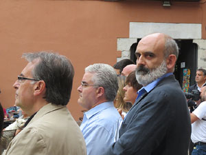 Assaig punter de la Via Lliure a la Diagonal de Barcelona, a les escales de la Catedral