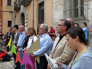 Assaig punter de la Via Lliure a la Diagonal de Barcelona, a les escales de la Catedral