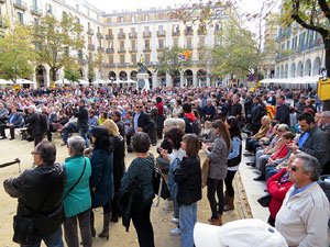 Crida a la participaci&oacute; per al 9N a la pla&ccedil;a de la Independ&egrave;ncia