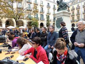 Crida a la participaci&oacute; per al 9N a la pla&ccedil;a de la Independ&egrave;ncia