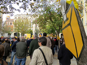 Crida a la participaci&oacute; per al 9N a la pla&ccedil;a de la Independ&egrave;ncia