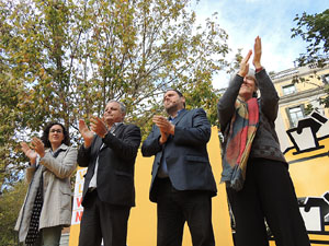 Crida a la participaci&oacute; per al 9N a la pla&ccedil;a de la Independ&egrave;ncia