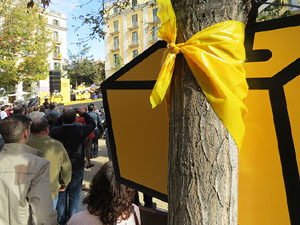 Crida a la participaci&oacute; per al 9N a la pla&ccedil;a de la Independ&egrave;ncia