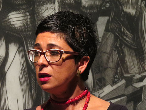 S&iacute;lvia Planas, directora del Museu, durant la inauguraci&oacute; de l'exposici&oacute;