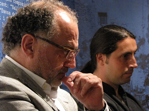 Ramon Grau i Nuxu Perpiny&agrave; durant la inauguraci&oacute; de l'exposici&oacute;