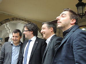 Homenatge als germans Roca del Celler de Can Roca. Arribada a la pla&ccedil;a del Vi