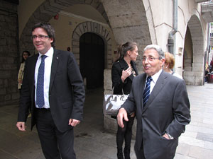Homenatge als germans Roca del Celler de Can Roca. Arribada a la pla&ccedil;a del Vi