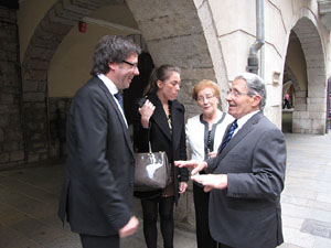Homenatge als germans Roca del Celler de Can Roca. Arribada a la pla&ccedil;a del Vi