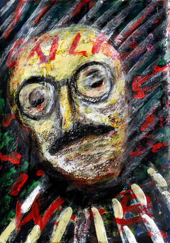 Walter Benjamin. Acr&iacute;lic sobre paper, 35 x 50 cms. Llu&iacute;s Bosch Mart&iacute;
