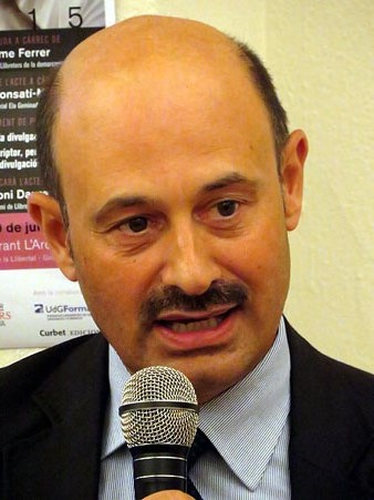 El president del Gremi de Llibreters de Catalunya, Antoni Daura, durant la seva intervenci&oacute;