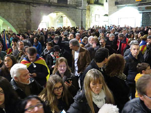 Concentraci&oacute; a la pla&ccedil;a del Vi per celebrar el nomenament de Carles Puigdemont com a candidat a la Generalitat de Catalunya