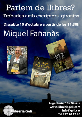 Cartell de l'esdeveniment amb Miquel Fa&ntilde;an&agrave;s