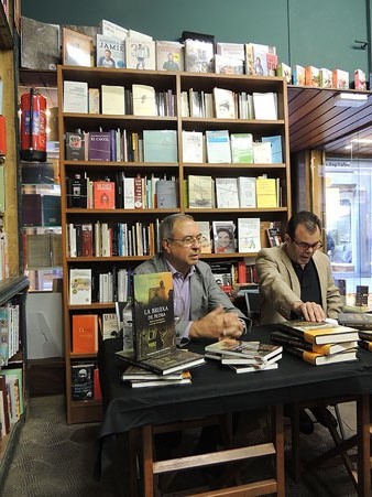 Miquel Fa&ntilde;an&agrave;s i Xavier Del&ograve;s durant l'esdeveniment