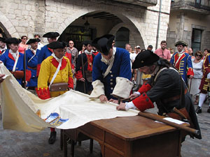 Clavetejat de la bandera a la pla&ccedil;a del Vi