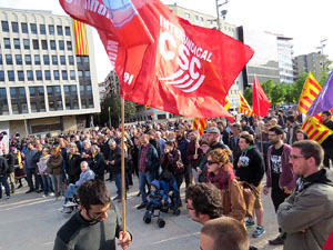 Manifestaci&oacute; de l'1 de maig a la pla&ccedil;a de l'U d'octubre de 2017
