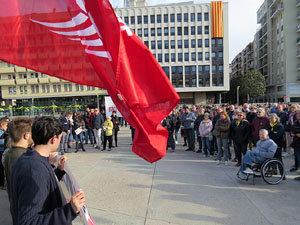 Manifestaci&oacute; de l'1 de maig a la pla&ccedil;a de l'U d'octubre de 2017