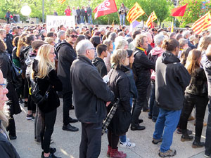 Manifestaci&oacute; de l'1 de maig a la pla&ccedil;a de l'U d'octubre de 2017