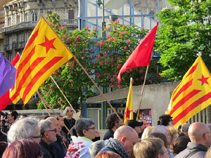Manifestaci&oacute; de l'1 de maig a la pla&ccedil;a de l'U d'octubre de 2017