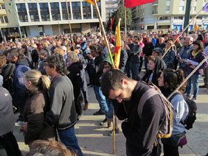 Manifestaci&oacute; de l'1 de maig a la pla&ccedil;a de l'U d'octubre de 2017