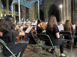 Concert de  l'orquestra Simf&ograve;nica i Conjunt de Vent de l'Institut Guilford, de New Haven, Connecticut a la catedral de Girona
