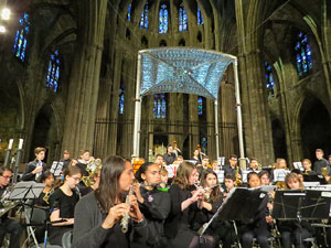 Concert de  l'orquestra Simf&ograve;nica i Conjunt de Vent de l'Institut Guilford, de New Haven, Connecticut a la catedral de Girona