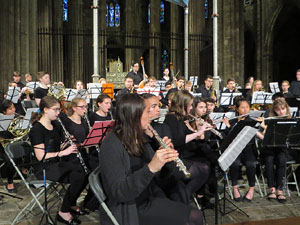 Concert de  l'orquestra Simf&ograve;nica i Conjunt de Vent de l'Institut Guilford, de New Haven, Connecticut a la catedral de Girona