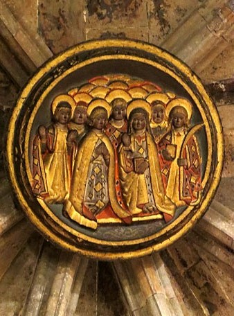 Clau de volta de la capella de Tots Sants, constru&iuml;da el 1369