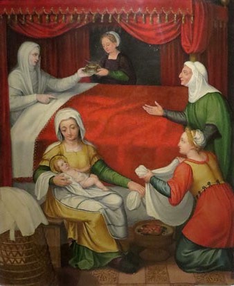 Retaule de Sant Roc. Taula del Naixement. Finals segle XVI. Jaume Huguet II. Oli sobre taula