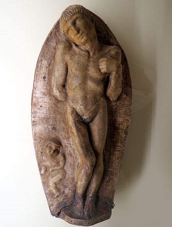 Nu mascul&iacute;. Ca. 1914. Fusta tallada. Museu d'Hist&ograve;ria de Girona