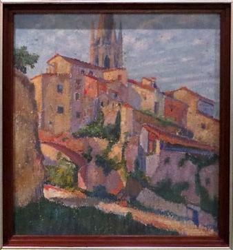 Xavier Montsalvatge. Girona. s/d. T&egrave;cnica mixta sobre cartr&oacute;. Col. Montserrat Mas&oacute; Bru, Girona