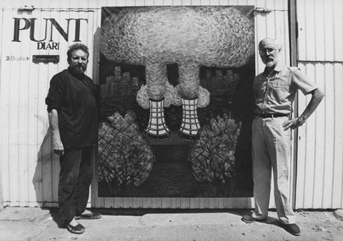 Dami&agrave; Escuder, amb Llu&iacute;s Bosch Mart&iacute;. Girona. 1983